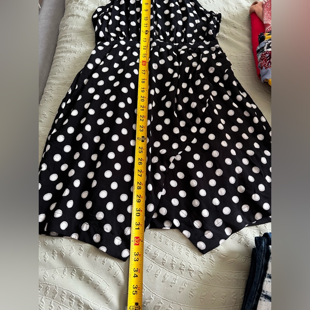 MAEVE ANTHROPOLOGIE Black White Polka Dot Halter Dress XSP - Picture 7 of 8